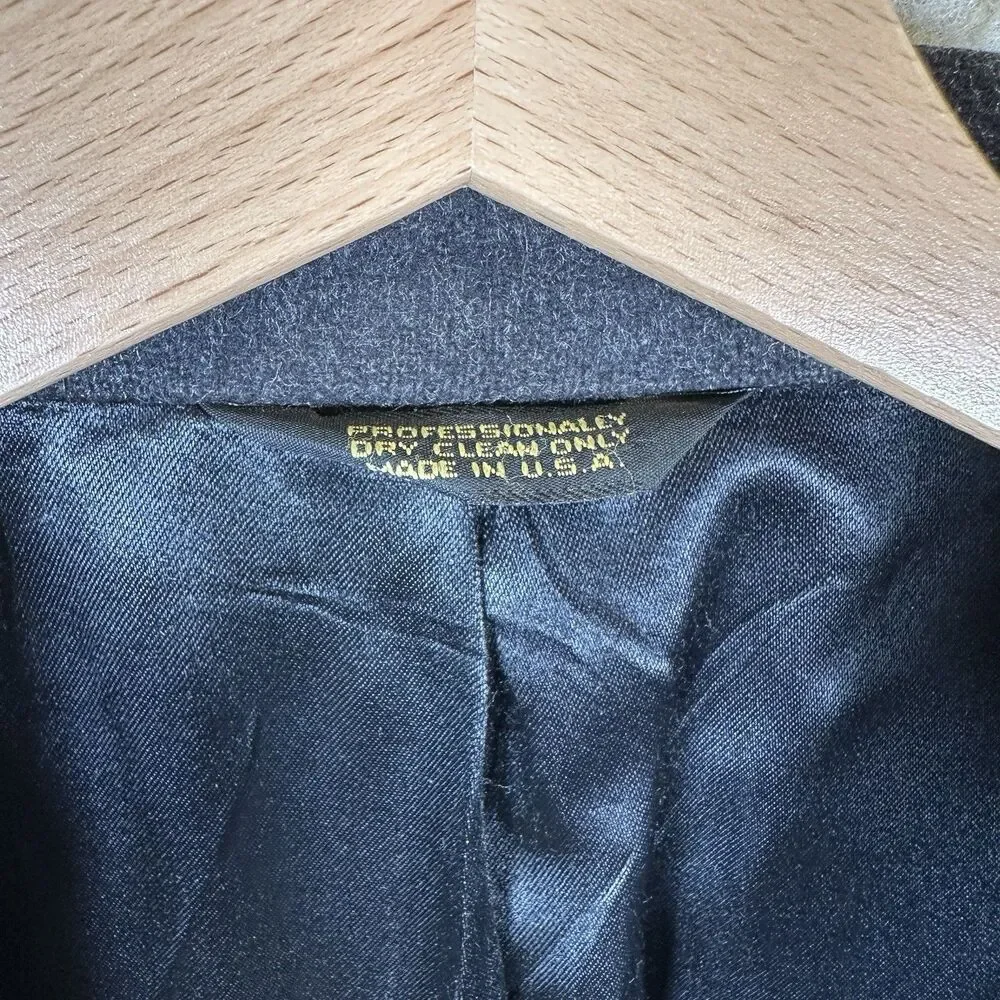 Nordstrom Jacob Siegel Company 100% Lambswool Coat Peacoat Charcoal Gray Mens 44